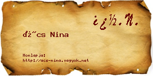 Ács Nina névjegykártya
